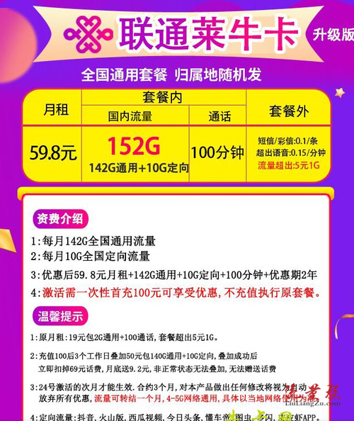 电信超牛卡流量叠加包？电信超牛卡99包100g  第2张