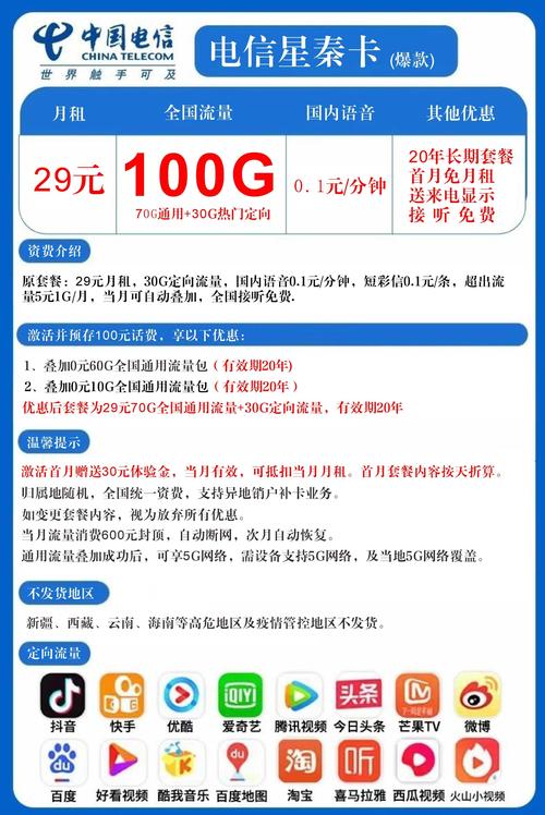 中国电信100g流量卡（中国电信100g流量卡怎么办理）